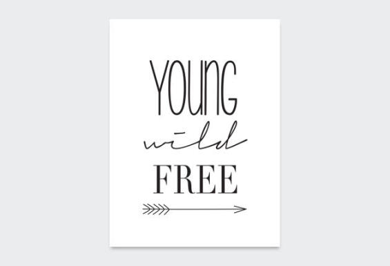 POSTER YOUNG WILD FREE 21X29.7CM
