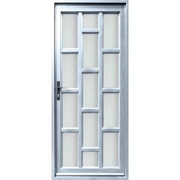 Aluminium door natural staggered clear glass hand opening W900 x H2100MM