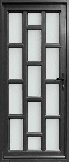 Aluminium door charcoal staggered left hand opening W900 x H2100MM