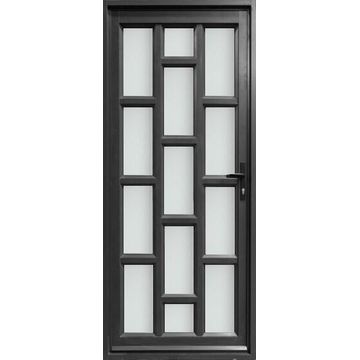 Aluminium door charcoal staggered left hand opening W900 x H2100MM