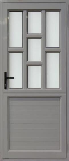Aluminium stable door natural staggered obscure glass right hand opening W900 x H2100MM