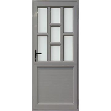 Aluminium stable door natural staggered obscure glass right hand opening W900 x H2100MM