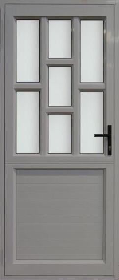 Aluminium stable door natural staggered obscure glass left hand opening W900 x H2100MM
