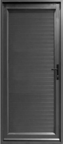Aluminium door charcoal horizontal slats left hand opening W900 x H2100MM