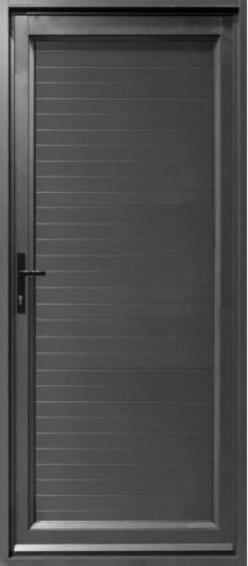 Aluminium door charcoal horizontal slats  right hand opening W900 x H2100MM