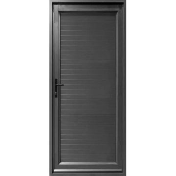 Aluminium door charcoal horizontal slats  right hand opening W900 x H2100MM