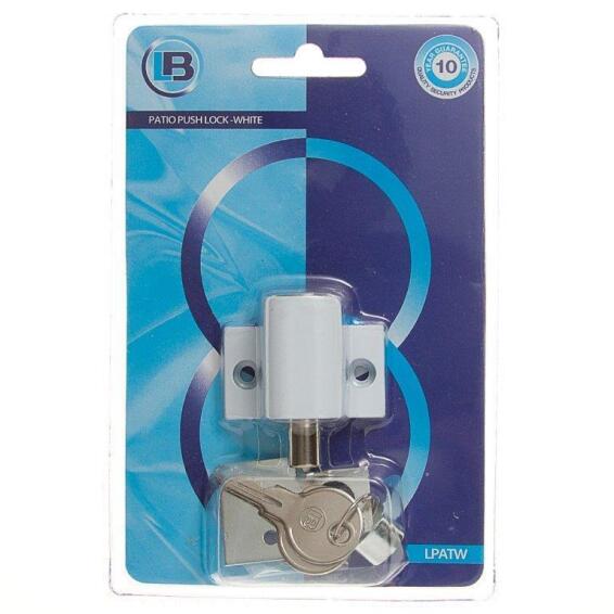 Patio door lock white L&B security