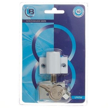 Patio door lock white L&B security