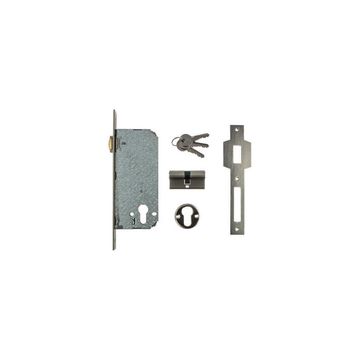 Roller bolt & deadlock nickle plated 50mm L&B security