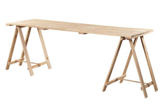 Pine Table Top & Trestle Legs W1800mm x D600mm x H770mm
