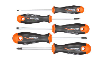 Set of 5 screwdrivers DEXTER PRO PZ/SL