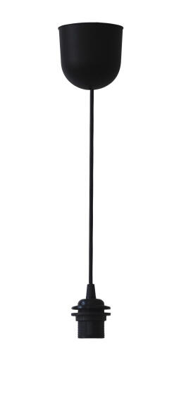 pendant light canopy E27 60w black plastic