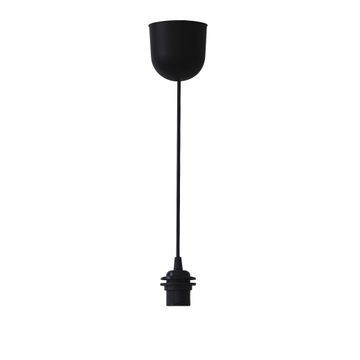 pendant light canopy E27 60w black plastic