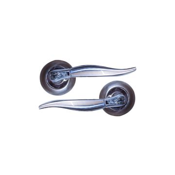 Door handles on round rose w/escutcheon chrome finish inspire
