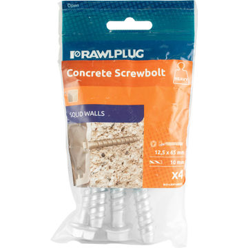 Concrete screw anchors 12.5x65mm R-LX hex with flange zinc plated rawlplug