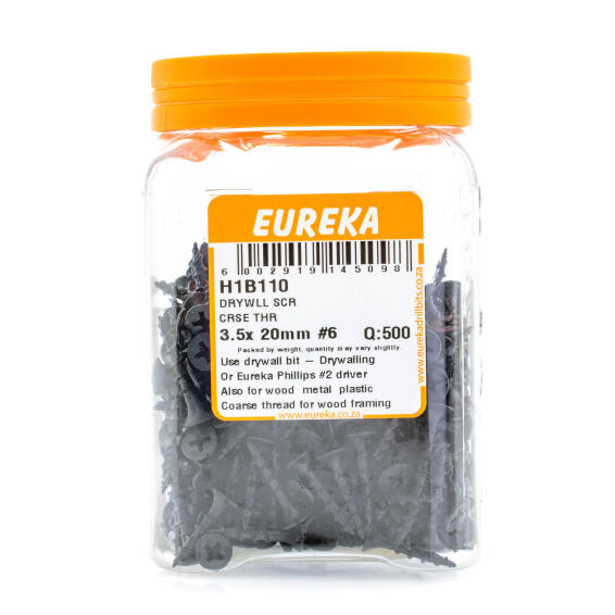 dry wall eureka screw coarse thread 3.5x 20mm #6 q:500