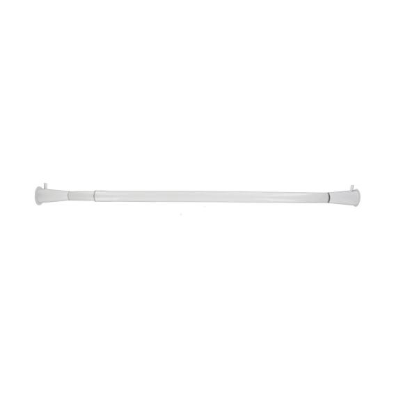 Curtain Rod + IB Extendable No Drill 20mm Diam White 86-143cm