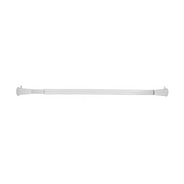 Curtain Rod + IB Extendable No Drill 20mm Diam White 86-143cm