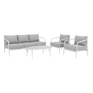 Naterial Orna Aluminium & Rope 4 Piece Patio Set White