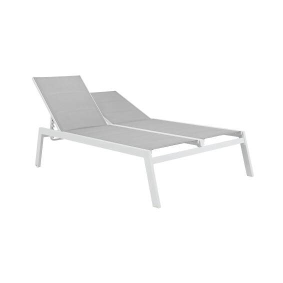 Sun Lounger Double Naterial Isboa Padded Whit