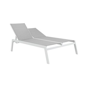 Sun Lounger Double Naterial Isboa Padded Whit