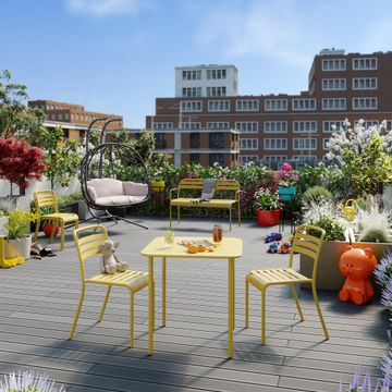 Outdoor Dining Table Café Lemon Yellow Small
