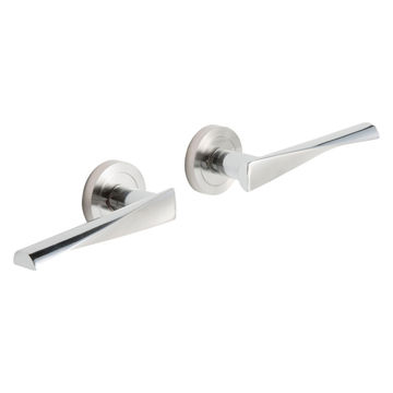 Door handles on round rose satin nickel finish tessa inspire