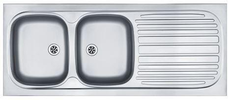 Franke Trendline 721 Double Kitchen Sink With Drainer Stainless Steel L120Cm X W53.5Cm