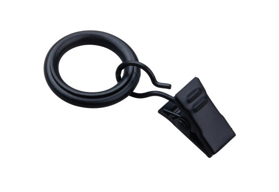 Inspire curtain rod rings with clips  graphite brushed x10