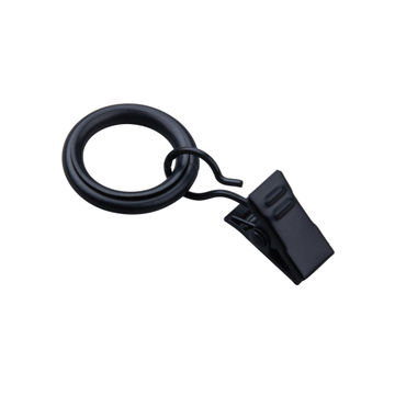 Inspire curtain rod rings with clips  graphite brushed x10