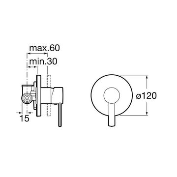 UNDERWALL SHOWER MIXER ROCA