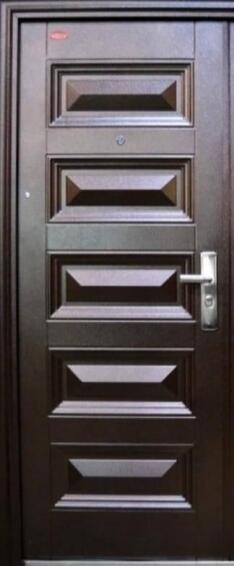 Entry Door High Security Steel with Frame (prehung) 343 Golden Brown Right Hand Opening-Open in-w860xh2050mm