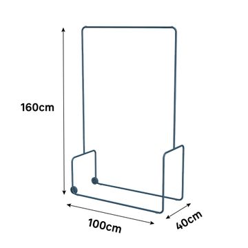 Spaceo Free Standing Studio Garment Rack Metal Blue W44.5xD116xh4.5cm