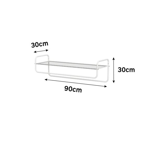 Spaceo Studio Wall Bracket White W24xD93xh4cm