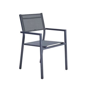 Naterial Orion Alpha II Aluminium & Textile Patio Armchair Anthracite D55cmxW57cmxH85cm (Excluding Table)