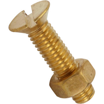 Bolt and nut countersunk head solid brass 5.0x20mm 15pc standers