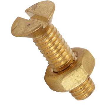 Bolt and nut countersunk head solid brass 4.0x15mm 20pc standers