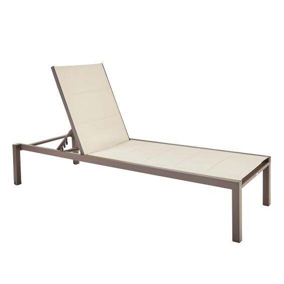 Naterial Aquila II Fix Aluminium & Steel Pool Lounger Mocha L200cmxW75cmxH36cm