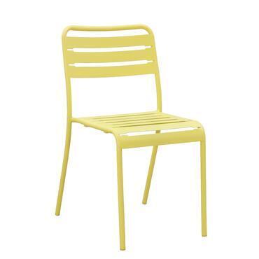 Patio Chair Dining Chair Cafe Full Steel Slats Lemon