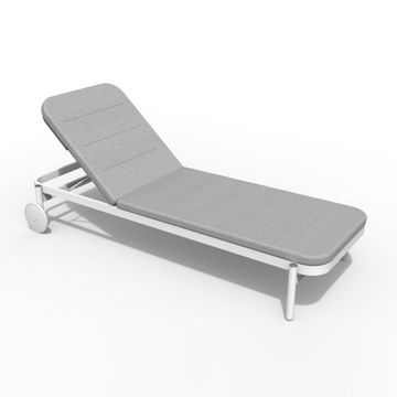 Naterial Arena Aluminium & Textile Pool Lounger White L198cmxW82cmxH92cm