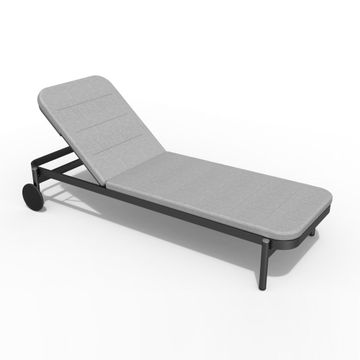 Naterial Arena Aluminium & Textile Pool Lounger Dark Grey L198cmxW82cmxH92cm