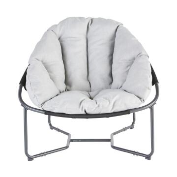 Naterial Cocoon Steel & Textile Moon Chair Dark Grey D88.5cmxW95.5cmxH80.5cm