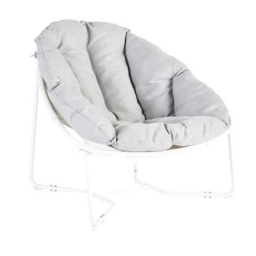 Naterial Steel & Textile Patio Moon Chair White D88.5cmxW95.5cmxH80.5cm
