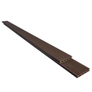 Composite Decking Board L240cm x W14.5cm x H2.1cm Chocolate Atlas NATERIAL