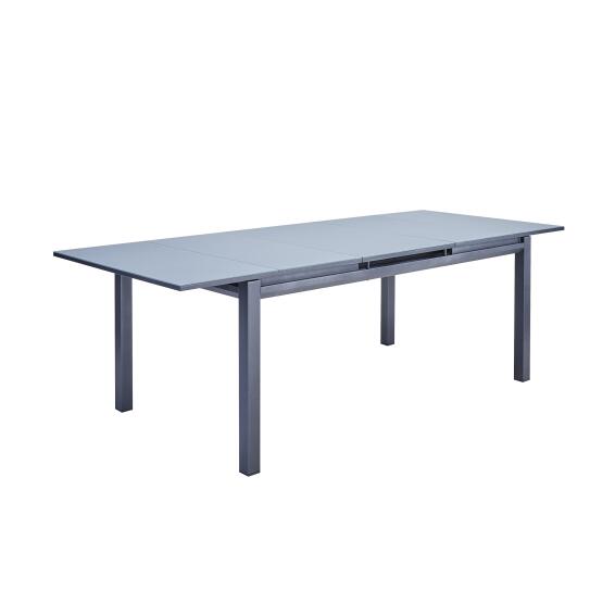 Naterial Odyssea II Easy Extendable Dining Table Aluminium & Glass Anthracite 2.4m x 1.8m 