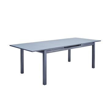 Naterial Odyssea II Easy Extendable Dining Table Aluminium & Glass Anthracite 2.4m x 1.8m 