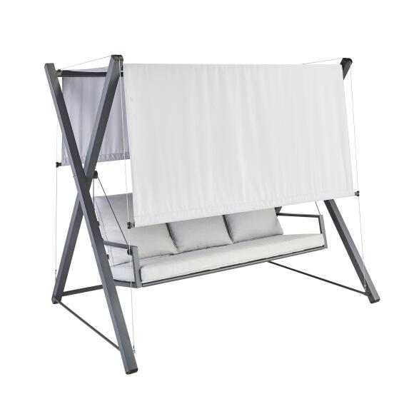 Naterial Odyssea Steel & Textile Swing Chair White L213cmxD155cmxH189cm