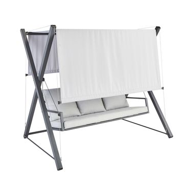 Naterial Odyssea Steel & Textile Swing Chair White L213cmxD155cmxH189cm