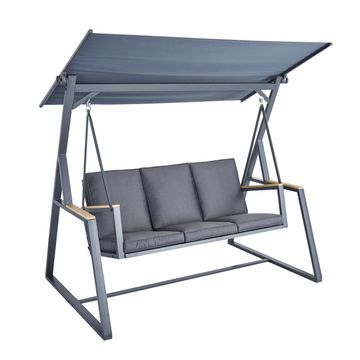 Naterial Oris Steel Swing Chair Dark Grey L203cmxW130cmxH175cm