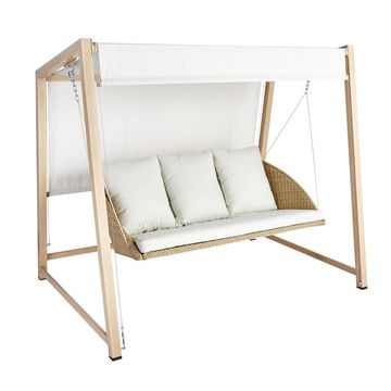 Naterial Medena PE Wicker Swingchair Natural L216cmxW165cmxH180cm